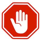 Hand with stop sign