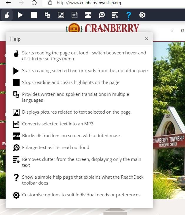 ReachDeck  Help Menu
